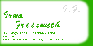 irma freismuth business card